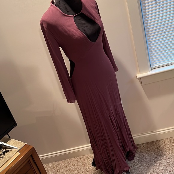Lavender long sleeve maxi dress by Free People! Extreme low back & keyhole bust - Picture 4 of 5